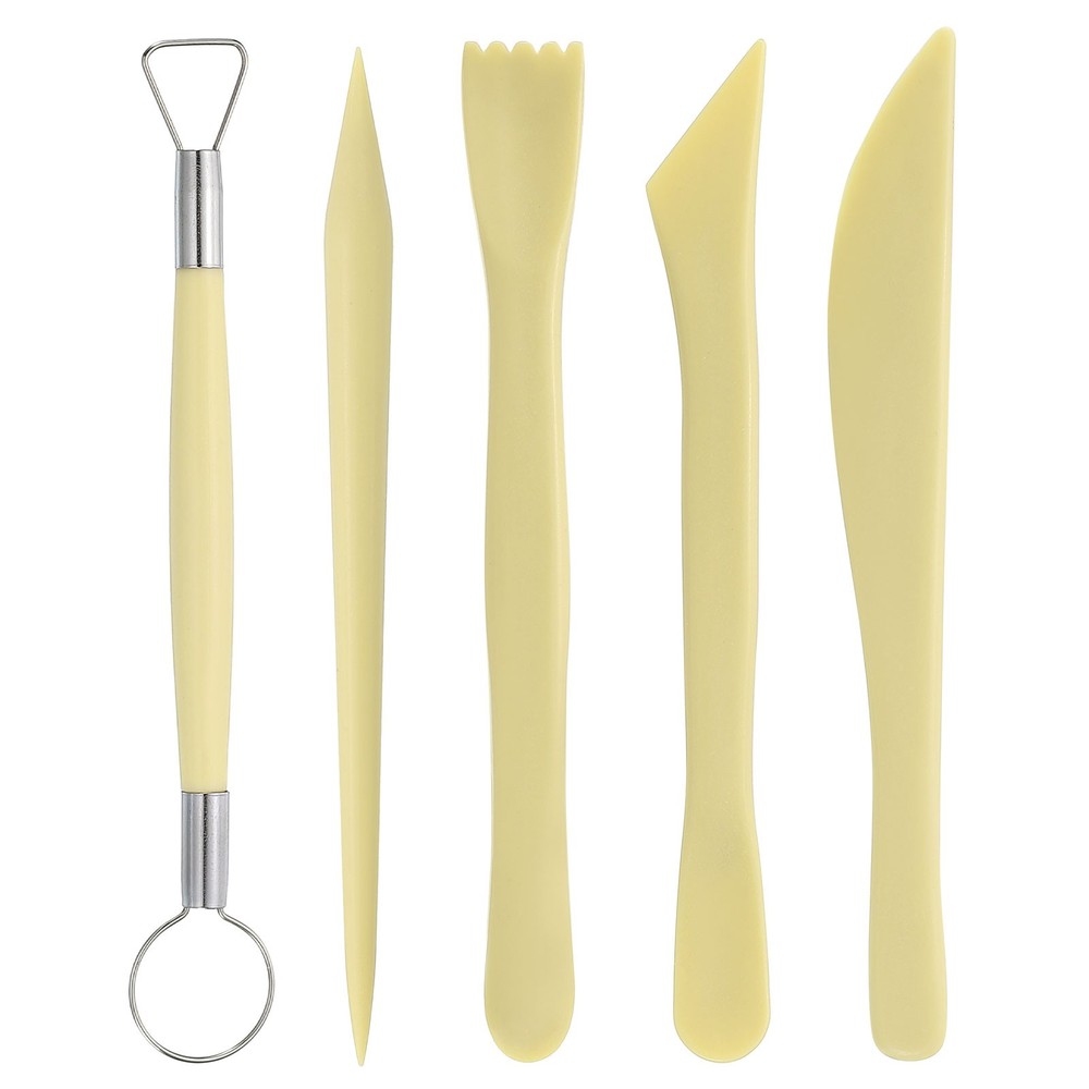 5pcs Plastic Clay Tools Double Head Modeling Sculpting Pottery Tool