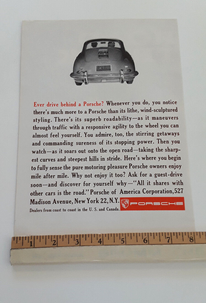 PORSCHE ORIGINAL 1961 AD