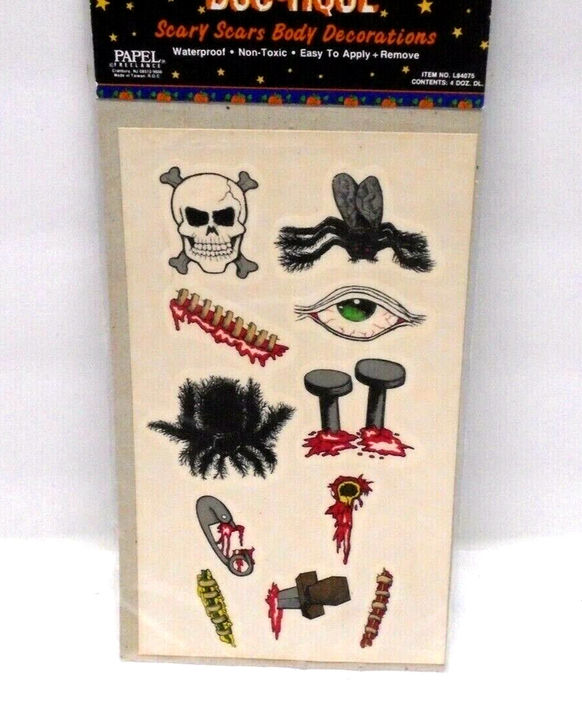 Halloween Temporary Tattoos 11 pieces Set Costume