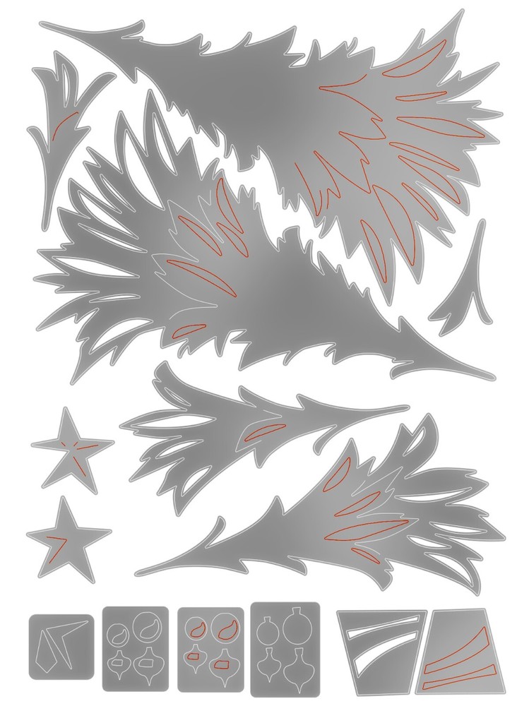 Sizzix Thinlits Colorize Trim a Tree 14pc #666332 Retail $34.99 Tim Holtz NEW