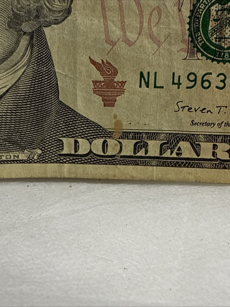 Ten Dollar Ink Smear error Note