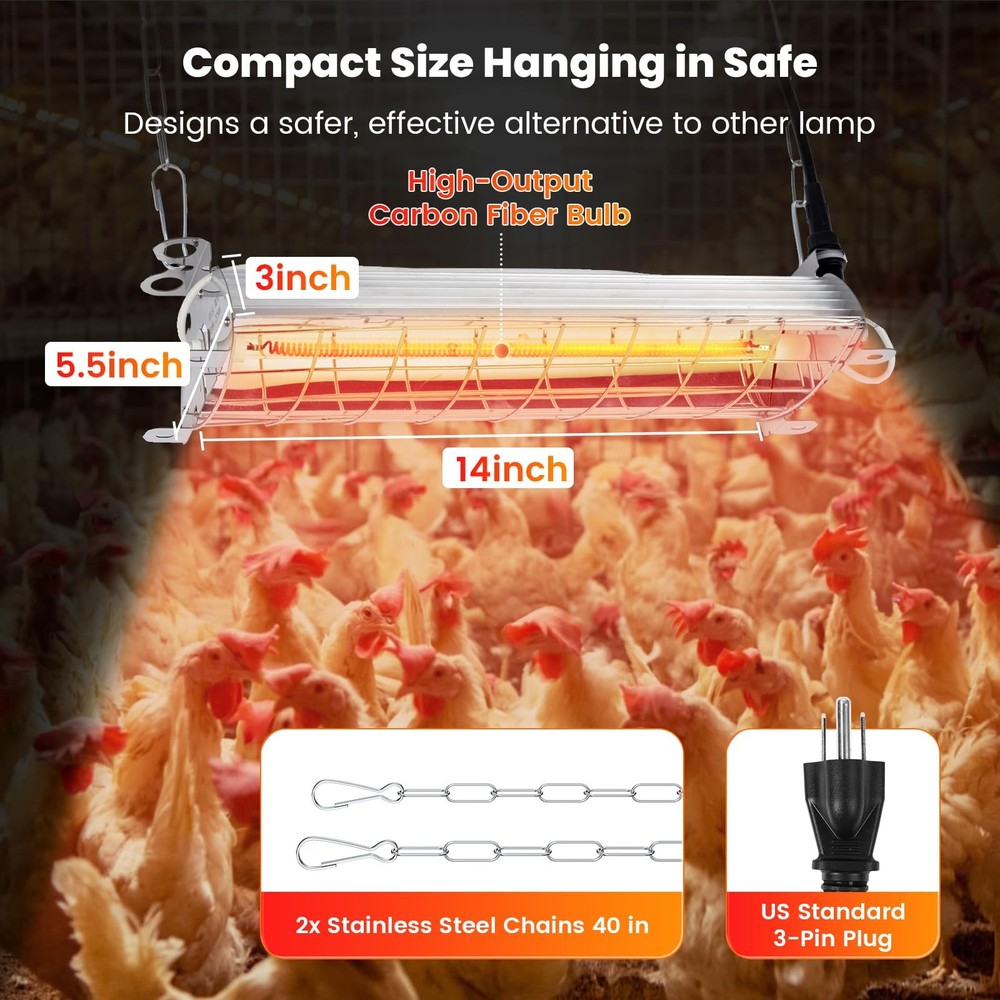 Brooder Heater for 30 Chicks Or Ducklings,7.86ft Cord Brooder Heating Plate &...