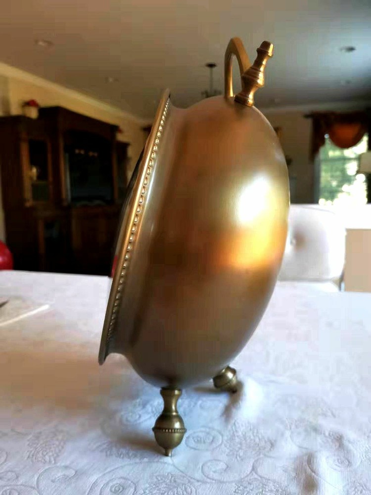 12" Brass Clock with Top Hanger, India