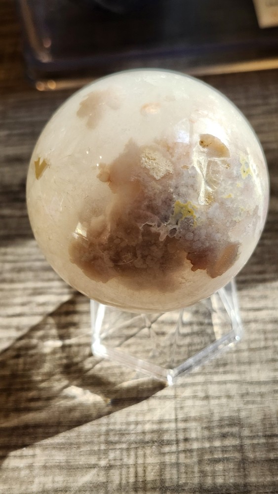 Flower Agate Polished Crystal Healing Sphere