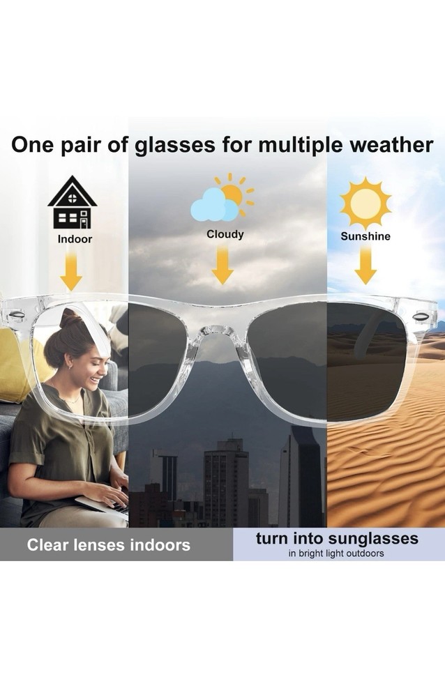 GMSV Smart Glasses Clear Frame USB Connectivity Includes USB Charging Cable