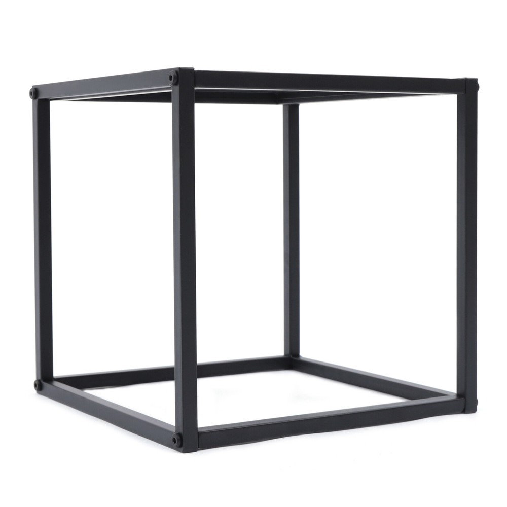 2pc Modern Metal Coffee Table Tray Square Side/End Table Office Home Matt Black