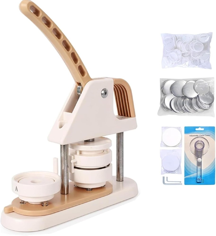 ​​3-in-1 Button Maker Machine Ergonomic Arc Handle Press Kit With Button Part​​