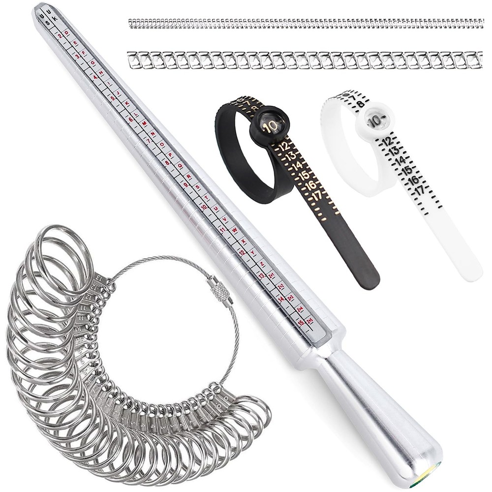 Ring Sizer Measuring Tool Kit Sizing with US Size 0-13 SILVER