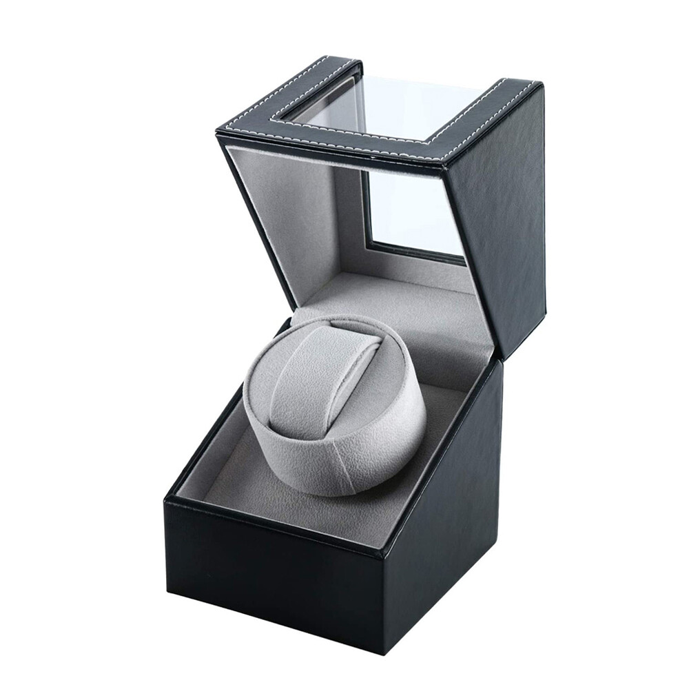 Automatic Rotation Single Watch Winder Box Leather Storage Display Case Box Gift