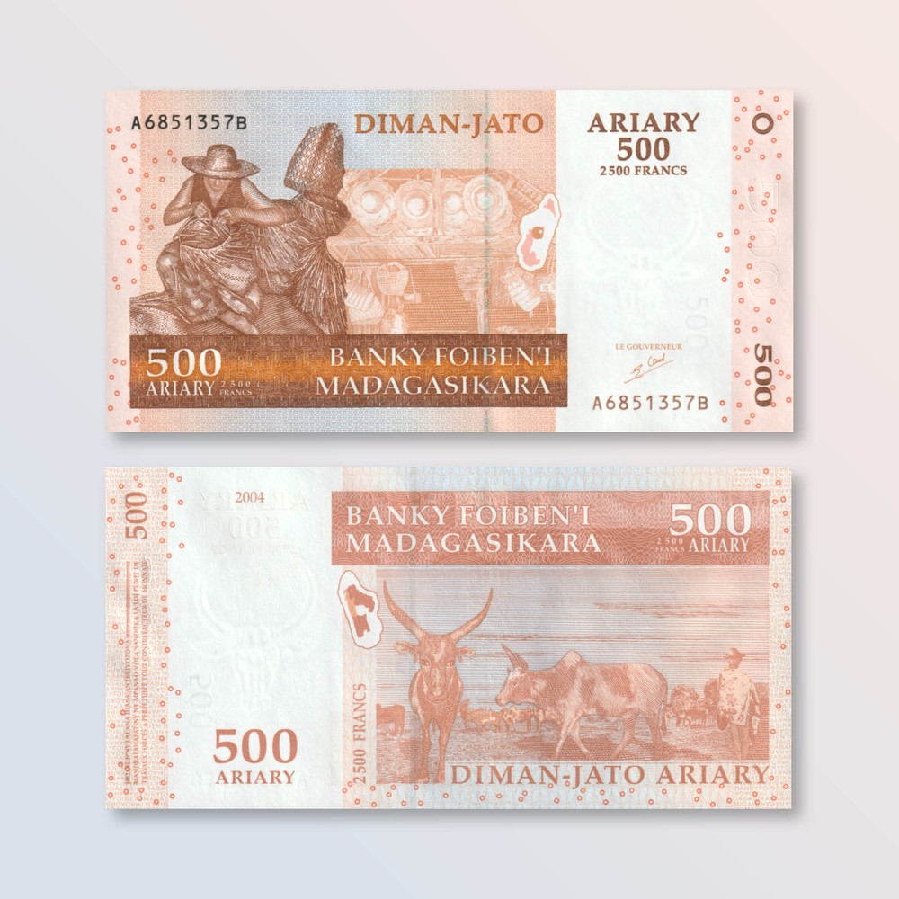 Madagascar 500 Ariary, 2004, B322a, P88a, UNC