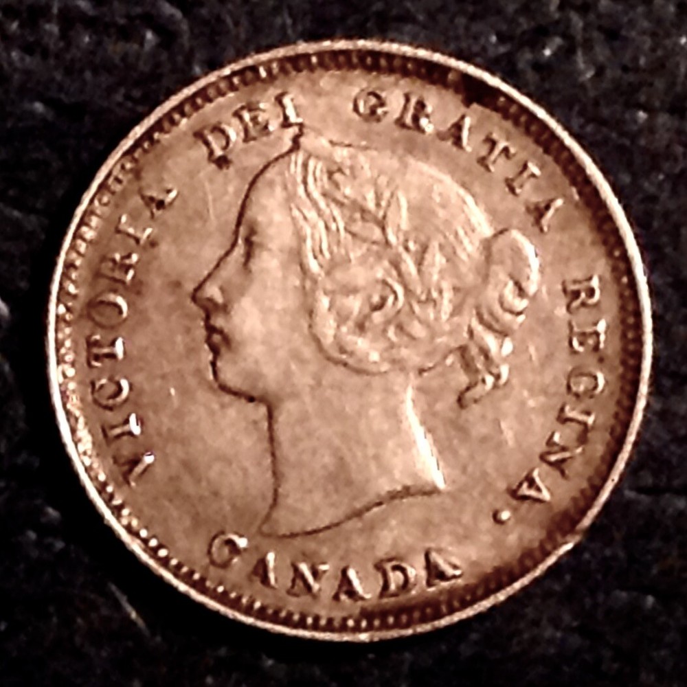 1885 Canada Victoria Five 5 Cents - Small 5 cd