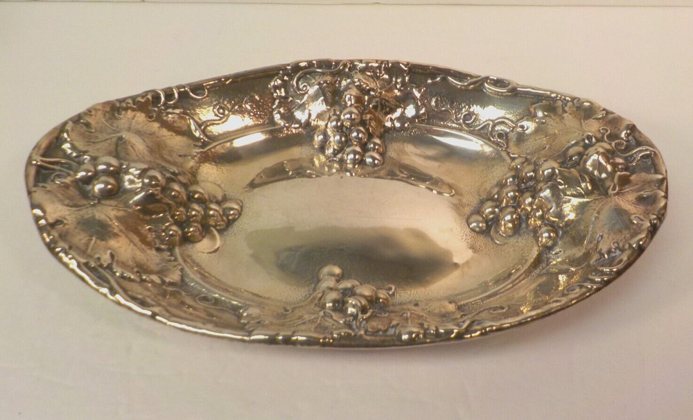 Mauser NY Sterling Silver 11" Oval Serving Bowl, Chased Design