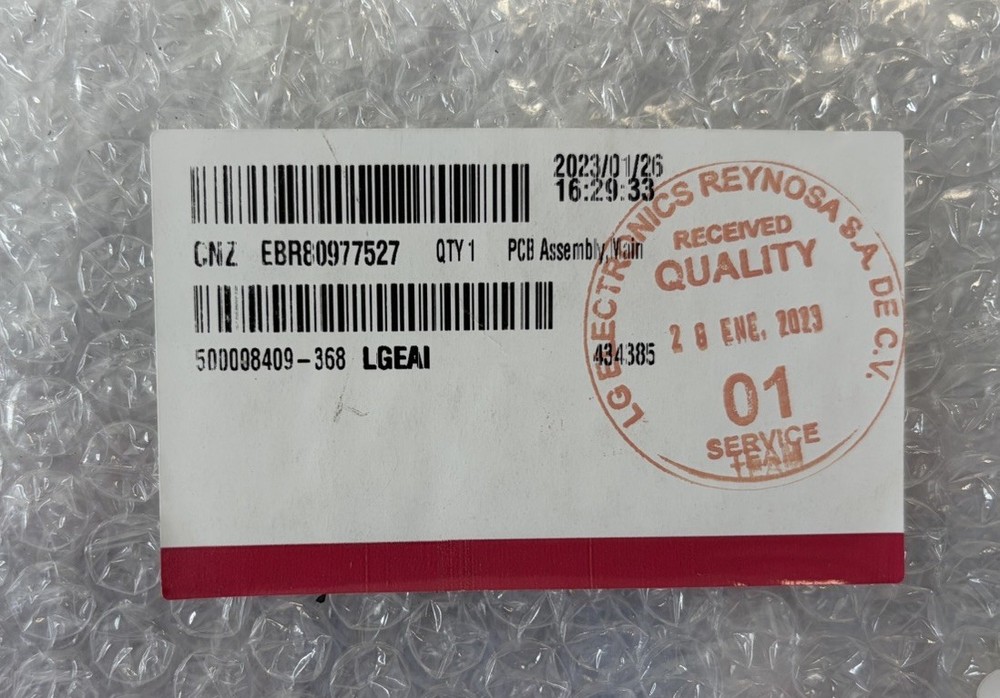 LG Refrigerator Control Board OEM EBR80977527