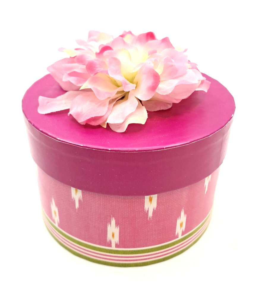Hallmark Round Gift Box with Flower Lid 4.5" x 3"