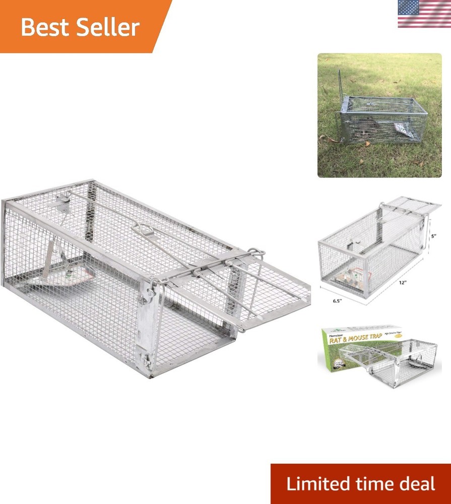 Compact Catch and Release Trap for Mice, Rats & Other Small Pests - Silver