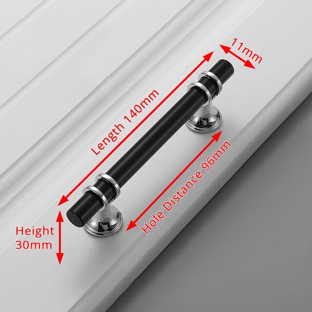 Chrome Cabinet Door Black Silver Gold Handle Kit T Bar Drawer Pull Kitchen