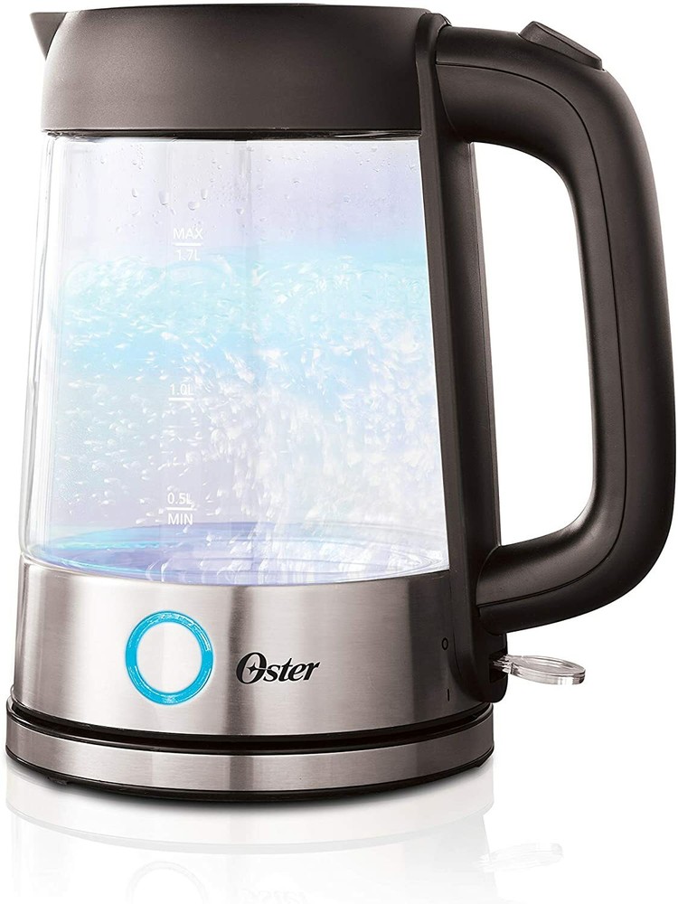Oster 1.7L (7-Cup) Illuminating Glass Kettle with LED Indicator and Auto Shut...