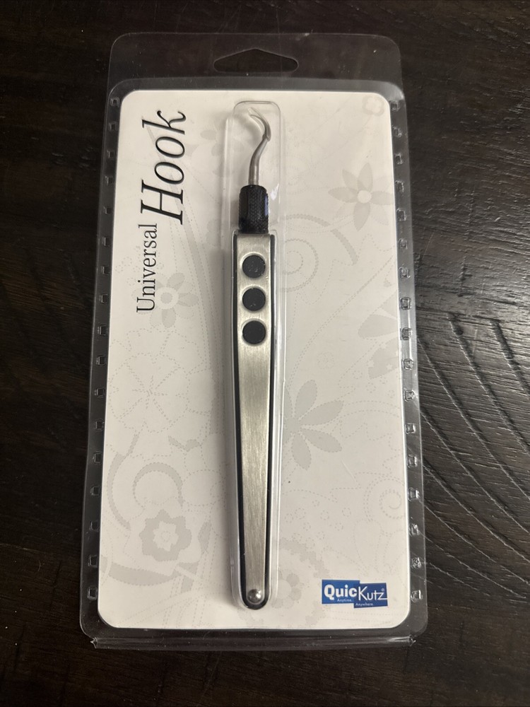Quickutz Universal Hook Tool Sealed Stainless Steel Craft Tool, Non-Slip Grip