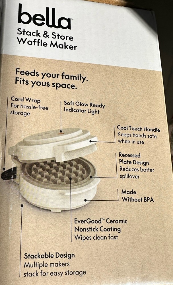 Bella Stack & Store Waffle Maker Fits-anywhere kitchenware Single Serve