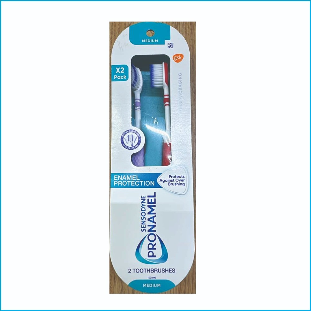 Sensodyne Pronamel Medium Toothbrushes X2 Pack – Enamel Protection, Multi Colour