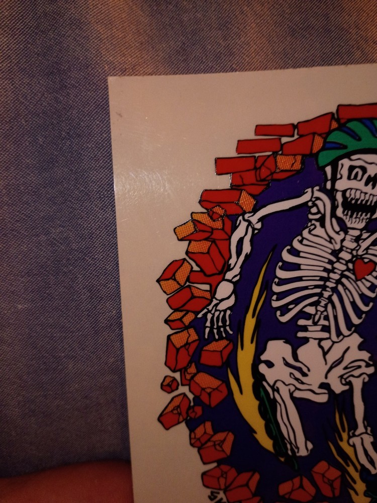 Vintage SKULLMAN Roller Blader sticker © 94 Greg Speirs