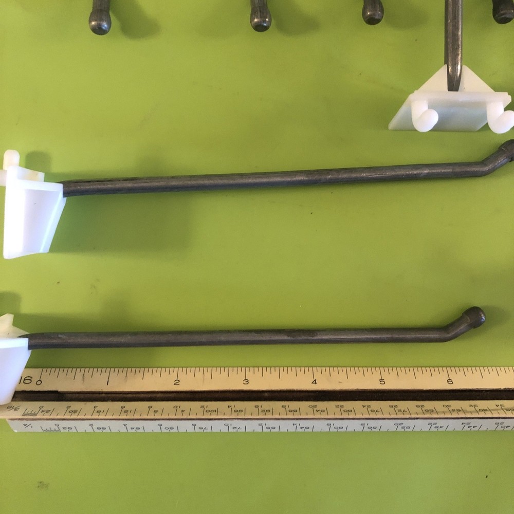 14 Retail POS Hooks Pegboard Wall organization Hardware, 6” usable area, 7”total