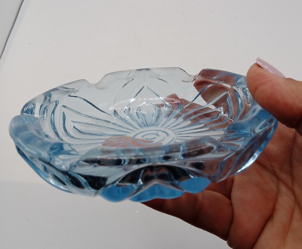Vintage 5" Round Ashtray Caprice Moonlight Blue
