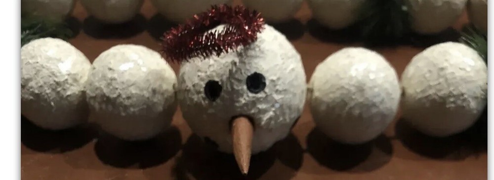 Primitive Snowman Christmas Winter Garland