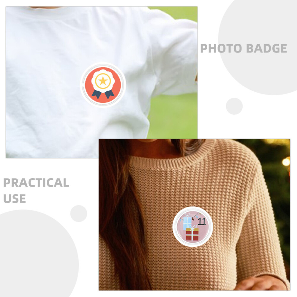 20pcs Photo Buttons Diy Badge Buttons Pin Making Materials Empty Acrylic
