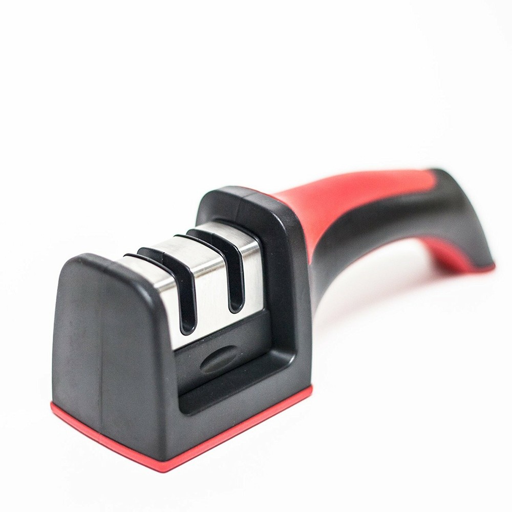 Professional Kitchen 2 Stage Knife Sharpener with Soft Grip Safety Handle