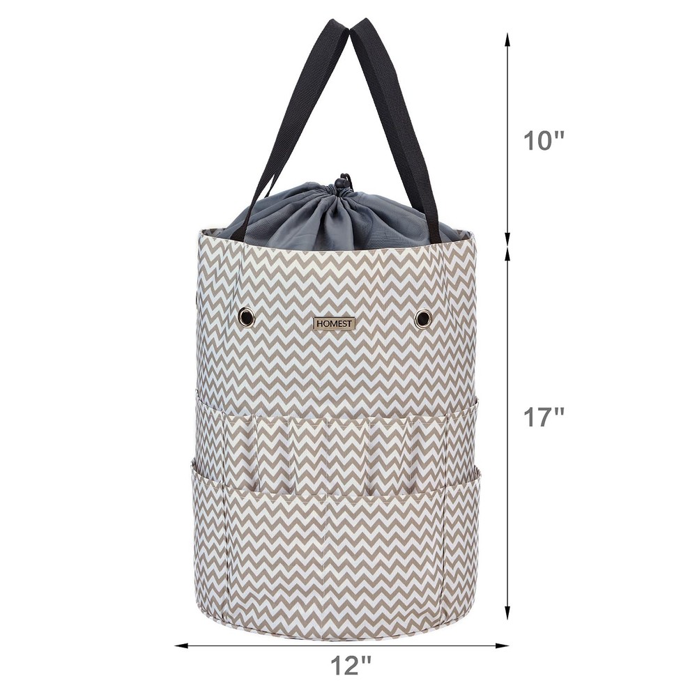Large Crochet Bag with Customized Front Compartment for Knitting Accessories,...