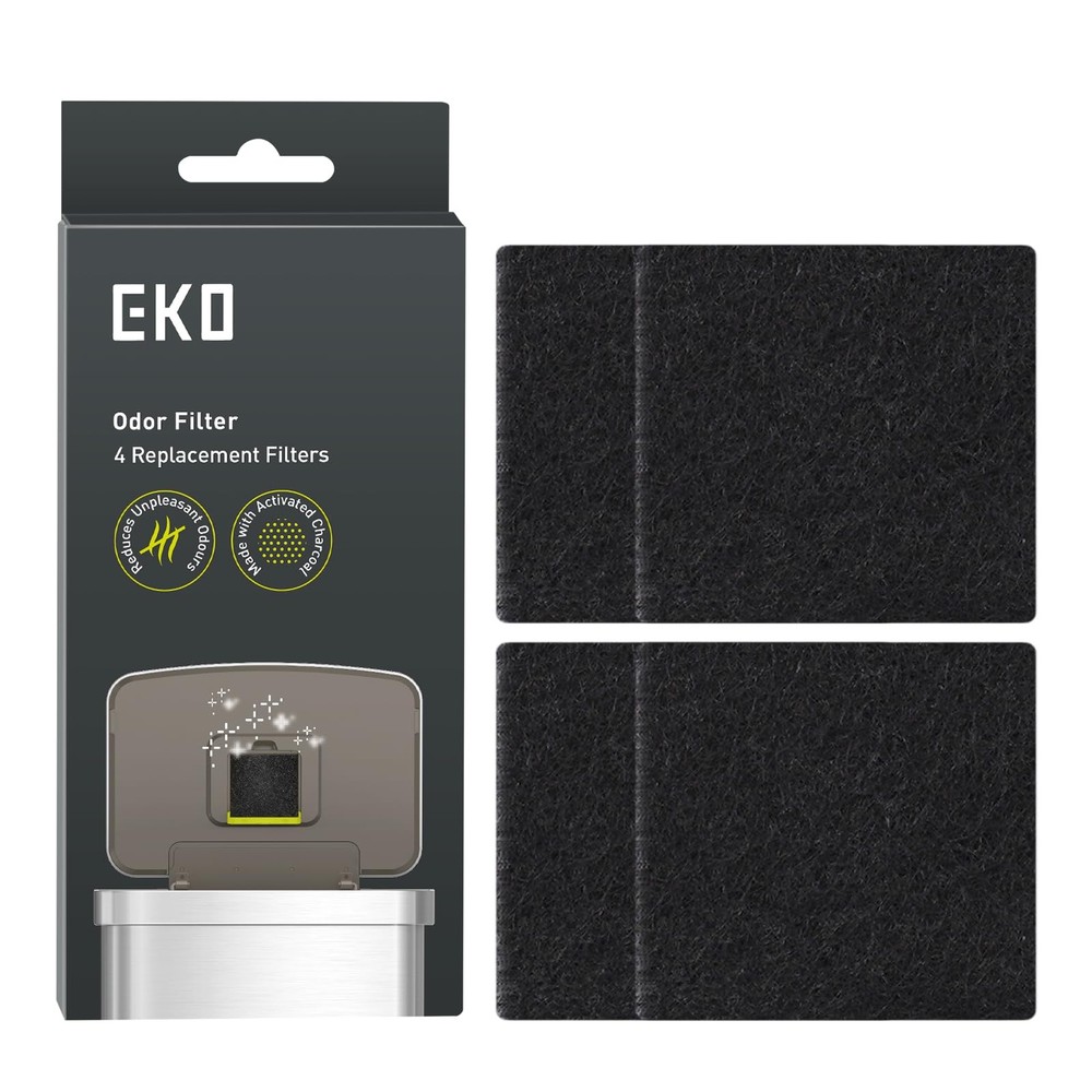 EKO Trash Can Odor Filter Refills for and Refill Pack, Black