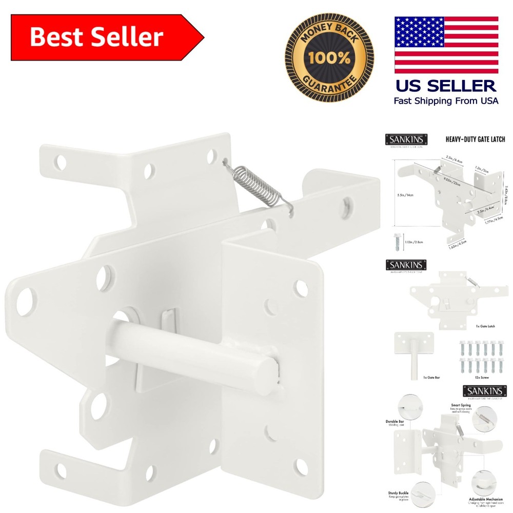 Self-Locking Gate Latch - Heavy Duty Automatic Lock for Fences & Gates