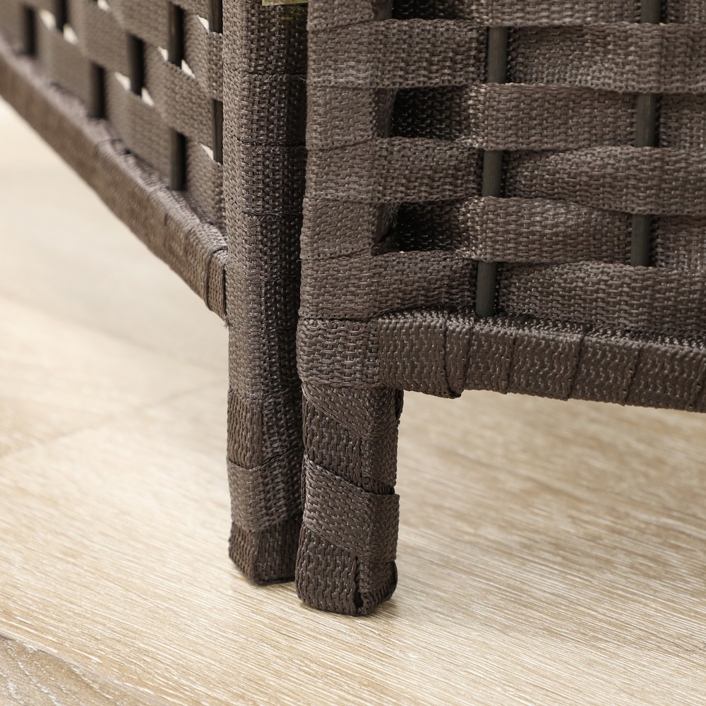 4 Panel Room Divider Freestanding Folding Privacy Screen Brown