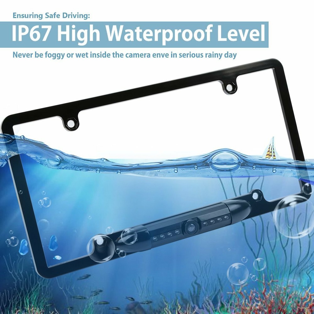 Backup Camera Rearview License Plate Frame for Dual DMCPA70