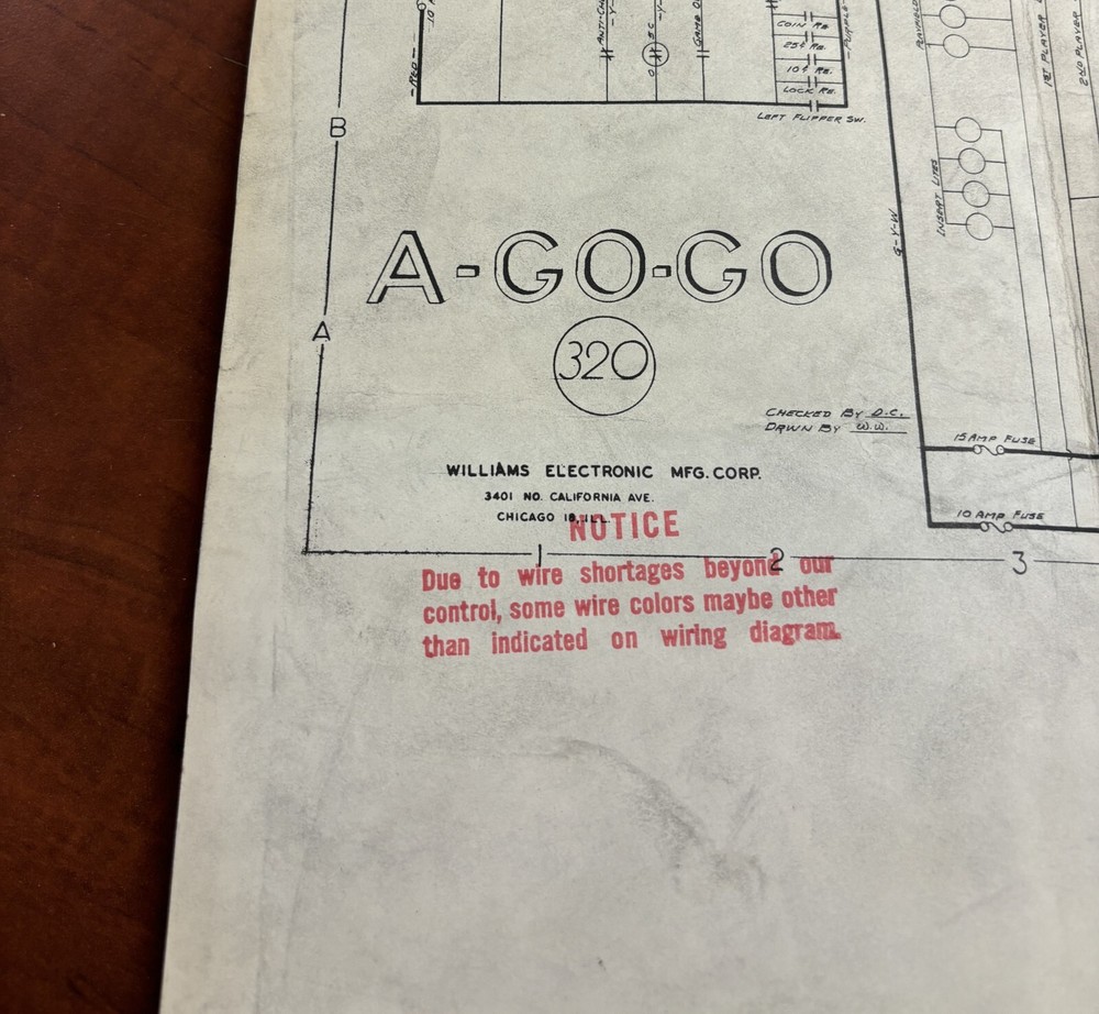 ORIGINAL-WILLIAMS-PINBALL-A-GO-GO-SCHEMATICS