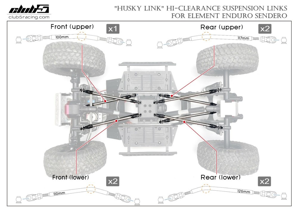 "Husky Link" Hi-Clearance Suspension Links for Element Enduro