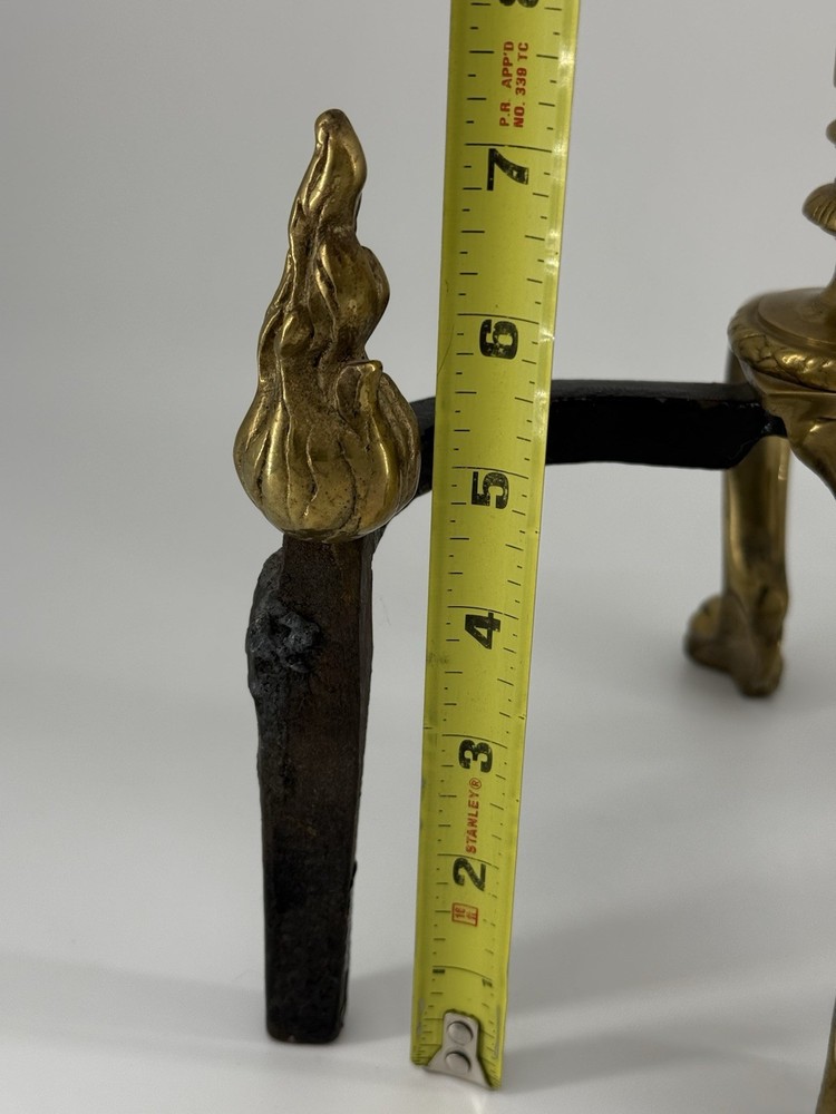 Vintage Flame Torch Andiron Set