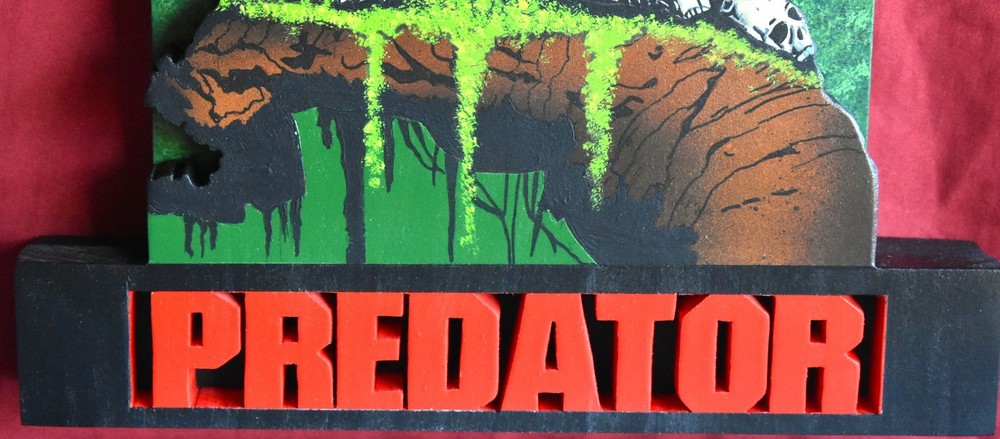 Predator Hand Crafted 3D Wooden Diorama Wall Décor