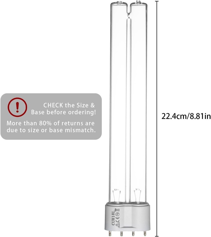 2 Pack 18W UV Light Bulb for Pond Clarifier - Long Lasting & Efficient