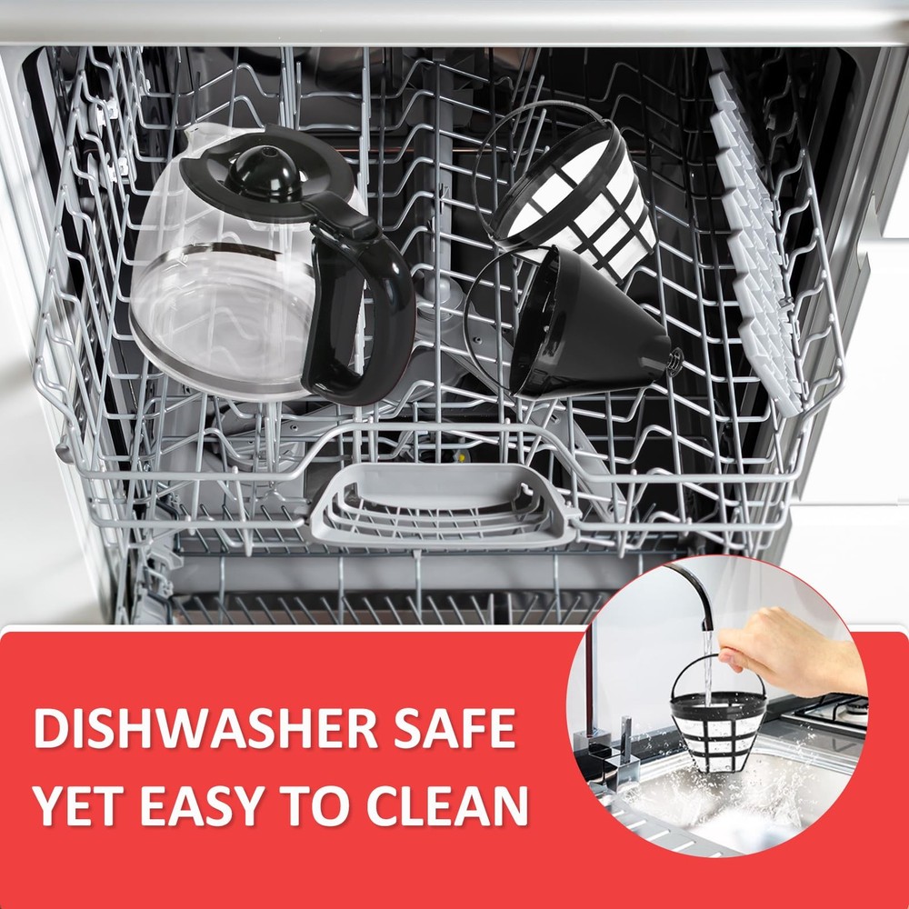 KITCHENTREND 10-Cup Programmable Coffee Maker Permanent Filter Removable W