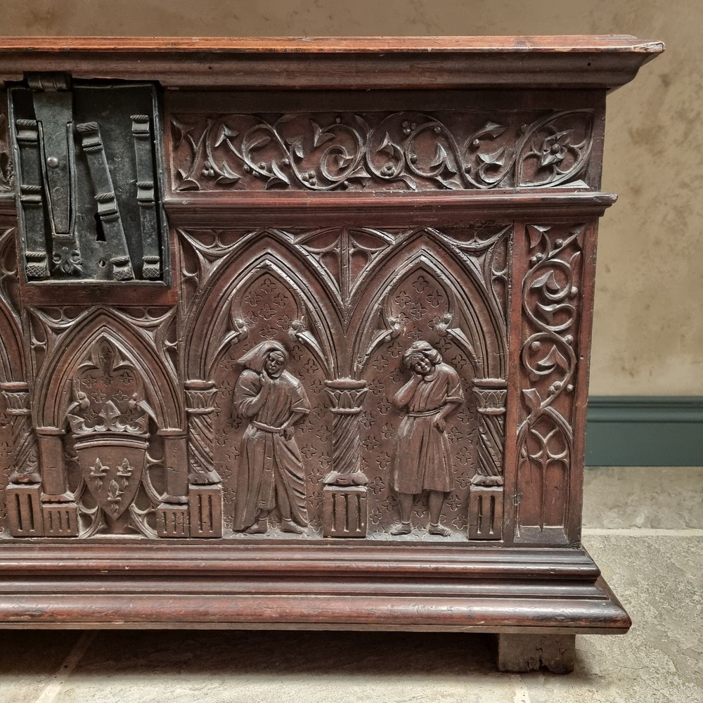 A 16th Century And Later Coffer.