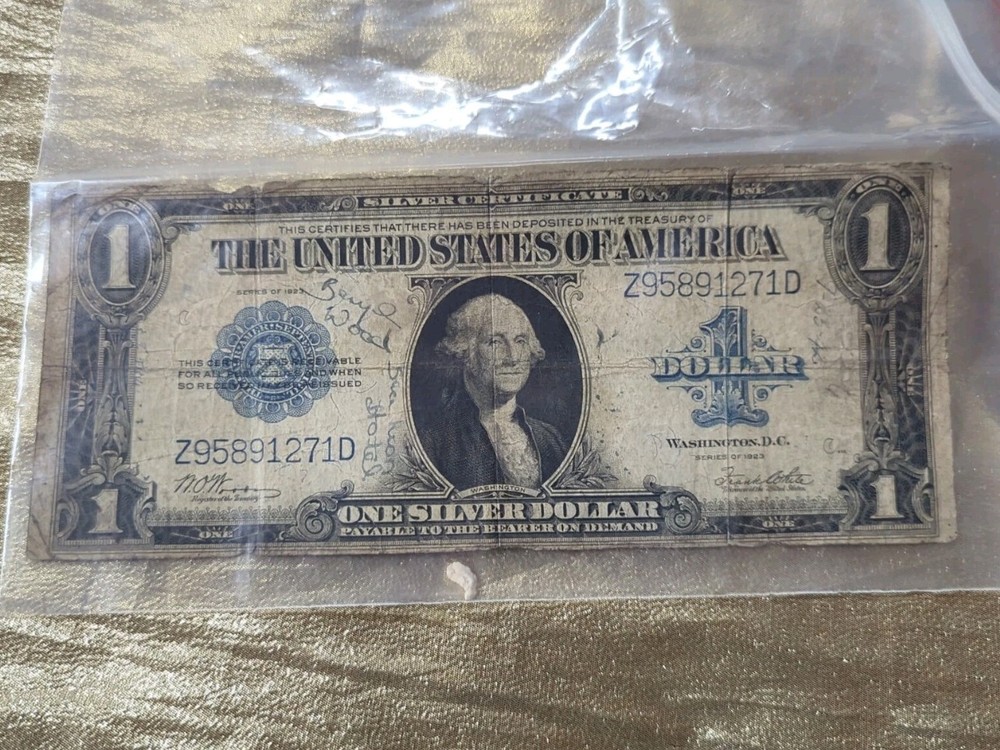 1923 One Dollar Silver Certificate Large Size Note Bill $1