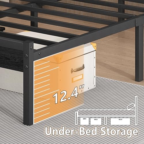 14 Inch Classic Metal Platform Bed Frame-Bed Frame with Twin Black