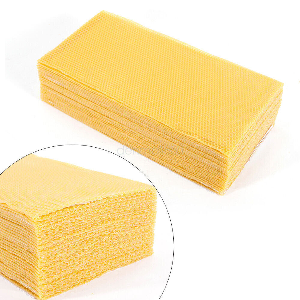 60 Pcs Honeycomb 7.7*16.3" Wax Frames Beekeeping Foundation Honey Bee Hive Tools