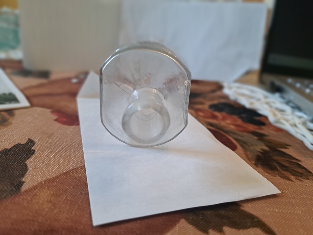Open Pontil Cologne two rounded sides two flat side N- 37. Clear Little Cloudy