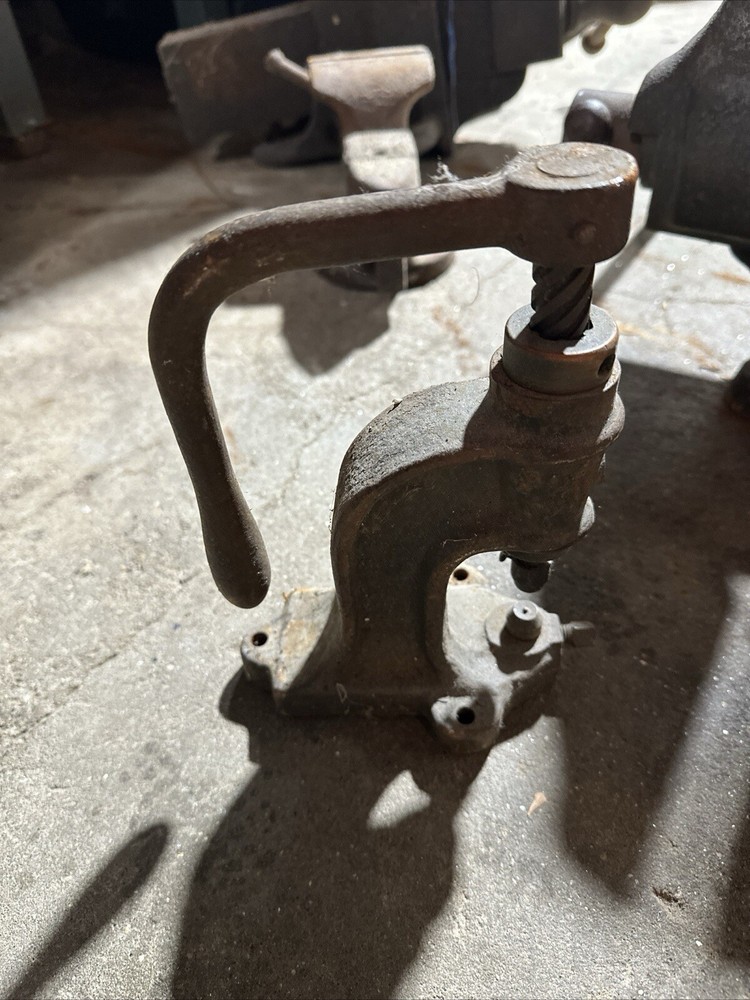 Vintage Manual Button Rivet Press 10”