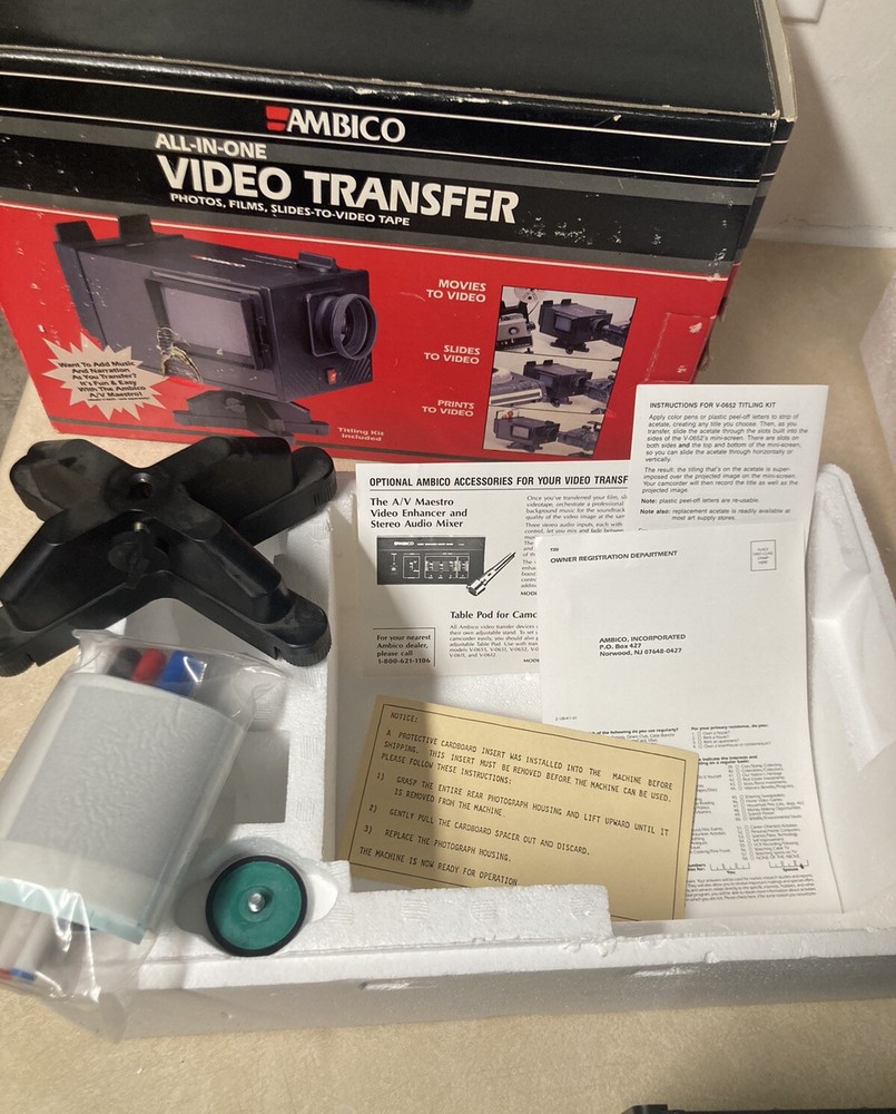 Ambico All-In-One Video Transfer System Model V-0652 Original Box
