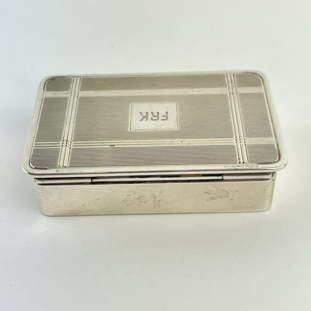Antique Solid Sterling Silver Tiffany & Co Stamp Box 6cm X 4cm C1930s