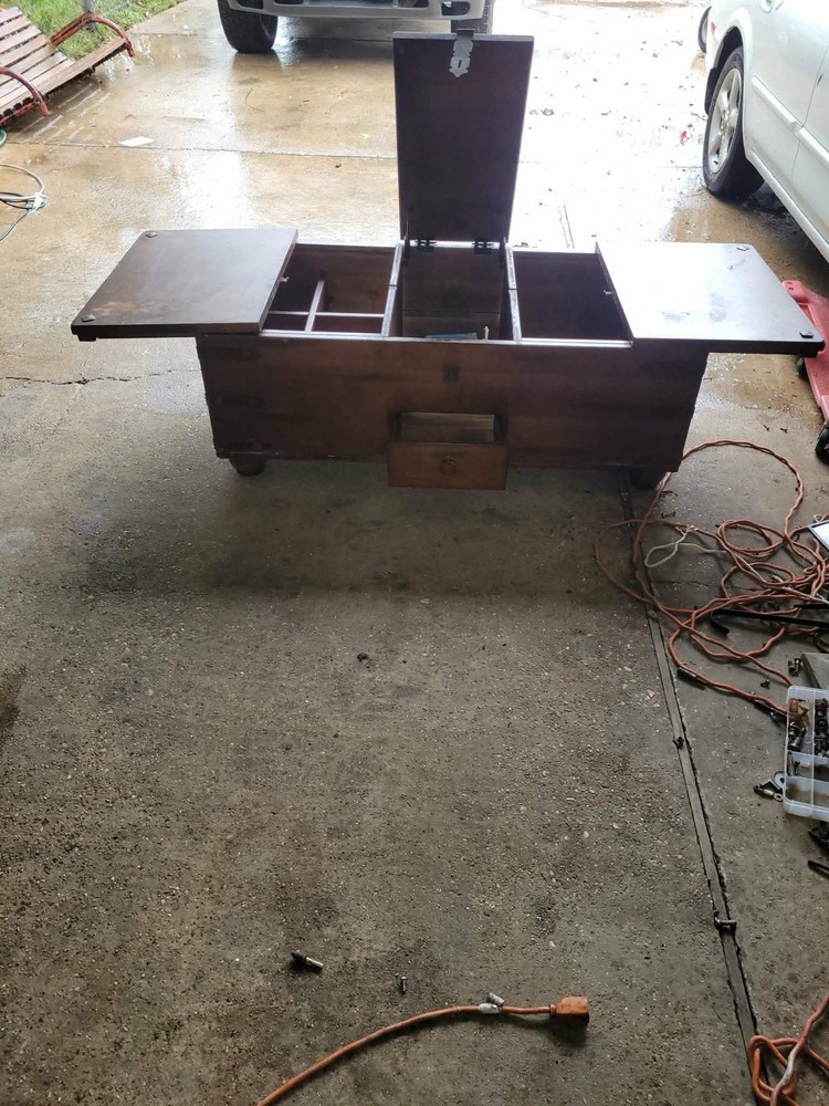 Crate &Barrel Taka Trunk Coffee Table Solid Wood Brown
